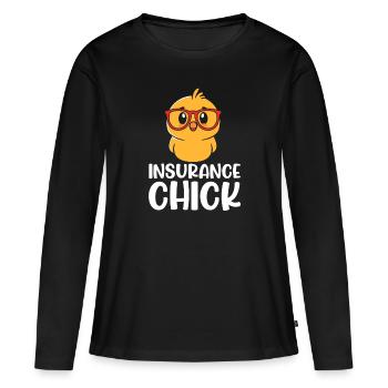 Assurance - T-shirt manches longues Premium bio Femme - noir - Devant - Julia (174cm)