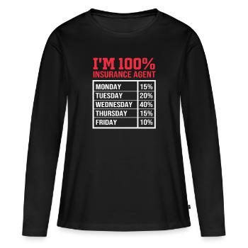 Assurance - T-shirt manches longues Premium bio Femme - noir - Devant - Julia (174cm)