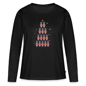 Noël Casse-Noisette - T-shirt manches longues Premium bio Femme - noir - Devant - Julia (174cm)
