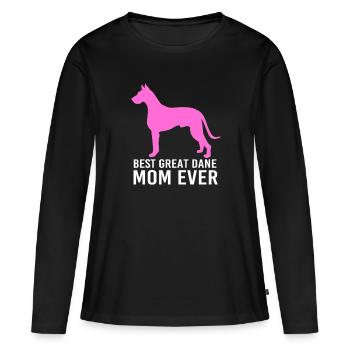 Dogue allemand - T-shirt manches longues Premium bio Femme - noir - Devant - Julia (174cm)