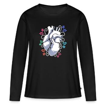 Nierenspender Spender Niere - Frauen Premium Bio Langarmshirt - Schwarz - Vorne - Julia (174cm)