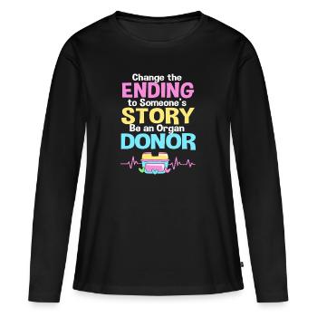 Nierenspender Spender Niere - Frauen Premium Bio Langarmshirt - Schwarz - Vorne - Julia (174cm)