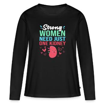 Nierenspender Spender Niere - Frauen Premium Bio Langarmshirt - Schwarz - Vorne - Julia (174cm)