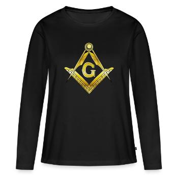 Illuminati maçonniques - T-shirt manches longues Premium bio Femme - noir - Devant - Julia (174cm)