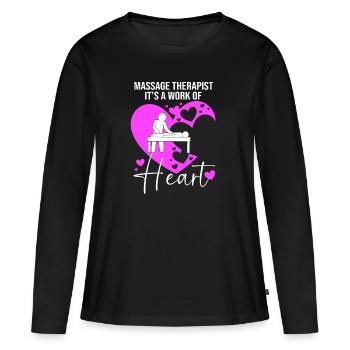 Massage masseur, masseuse, naturopath - Women's Premium Organic Long Sleeve Shirt - black - Front - Julia (174cm)