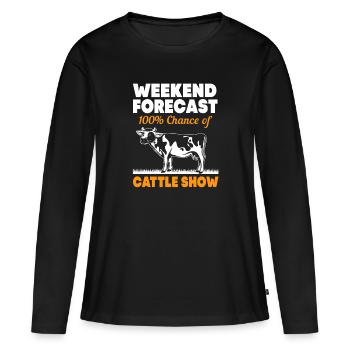 Vieh Viehzüchter - Frauen Premium Bio Langarmshirt - Schwarz - Vorne - Julia (174cm)