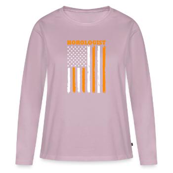 Uhr Uhrwerk - Frauen Premium Bio Langarmshirt - Altrosa - Vorne - Julia (174cm)