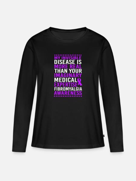 Fibromyalgie Fibro - Frauen Premium Bio Langarmshirt - Schwarz