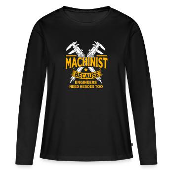 CNC Fitter Mechanical Mechanic - Women's Premium Organic Long Sleeve Shirt - black - Front - Julia (174cm)