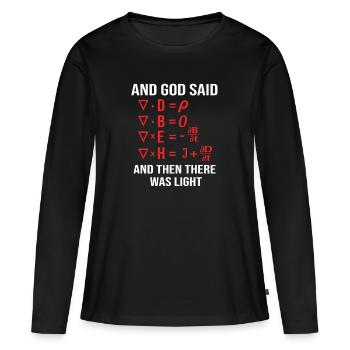 Mathematik mathematisch Mathe Mathematiker - Frauen Premium Bio Langarmshirt - Schwarz - Vorne - Julia (174cm)