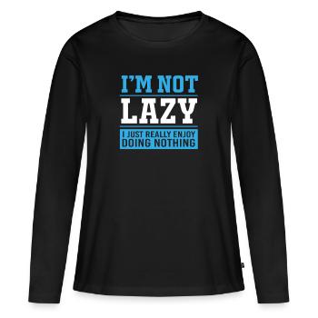 ProkrastinationFaul Faulheit Faulenzer - Frauen Premium Bio Langarmshirt - Schwarz - Vorne - Julia (174cm)
