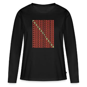 lazy procrastination lazy laziness - Women's Premium Organic Long Sleeve Shirt - black - Front - Julia (174cm)