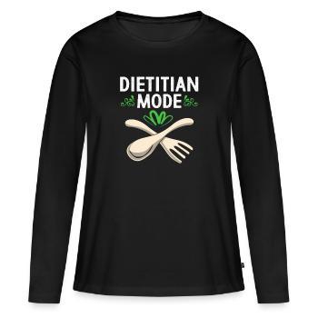 Alimentation Nutrition alimentaire - T-shirt manches longues Premium bio Femme - noir - Devant - Julia (174cm)