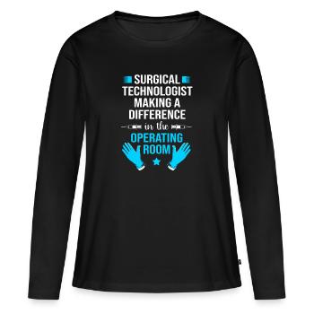 Chirurg Chirurgie CTA - Frauen Premium Bio Langarmshirt - Schwarz - Vorne - Julia (174cm)