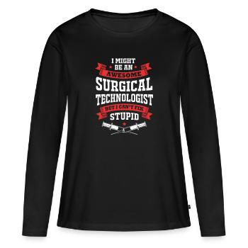 Chirurgie Chirurg CTA - Frauen Premium Bio Langarmshirt - Schwarz - Vorne - Julia (174cm)