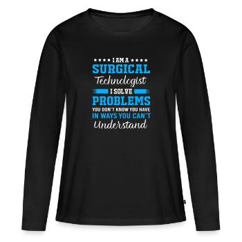 CTA Chirurg Chirurgie - Frauen Premium Bio Langarmshirt - Schwarz - Vorne - Julia (174cm)