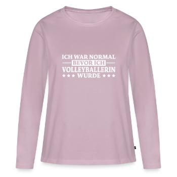 Volleyballerin Spruch Fun Beachvolleyball Geschenk - Frauen Premium Bio Langarmshirt - Altrosa - Vorne - Julia (174cm)