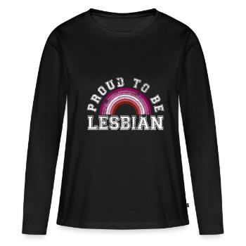 Proud to be Lesbian LGBT Gay Pride Women Love - Frauen Premium Bio Langarmshirt - Schwarz - Vorne - Julia (174cm)