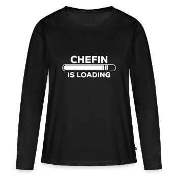 Chefin Spruch Familie Beruf Lustig Chefin Geschenk - Frauen Premium Bio Langarmshirt - Schwarz - Vorne - Julia (174cm)