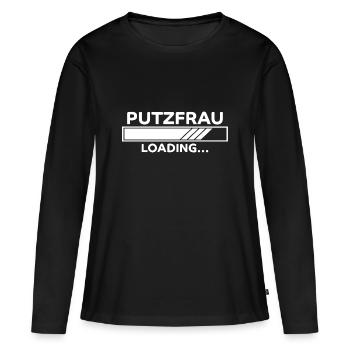 Putzfrau Spruch Reinigungskraft Putzfrau Geschenk - Frauen Premium Bio Langarmshirt - Schwarz - Vorne - Julia (174cm)