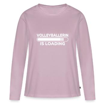 Volleyballerin Spruch Fun Beachvolleyball Geschenk - Frauen Premium Bio Langarmshirt - Altrosa - Vorne - Julia (174cm)