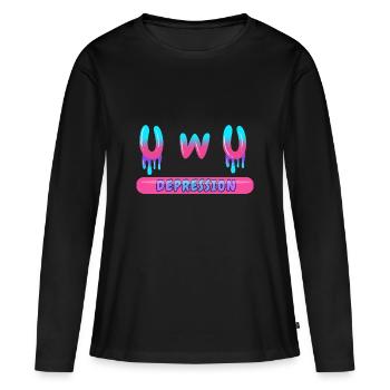 Dépression Uwu Yami Kawaii Dépression paralysante - T-shirt manches longues Premium bio Femme - noir - Devant - Julia (174cm)