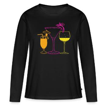 cocktail - T-shirt manches longues Premium bio Femme - noir - Devant - Julia (174cm)