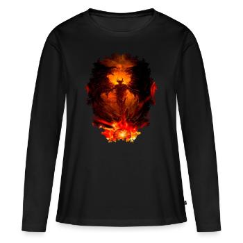 Le diable - T-shirt manches longues Premium bio Femme - noir - Devant - Julia (174cm)
