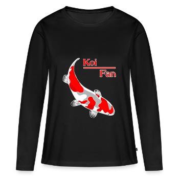 Koi - carpe - poisson - T-shirt manches longues Premium bio Femme - noir - Devant - Julia (174cm)