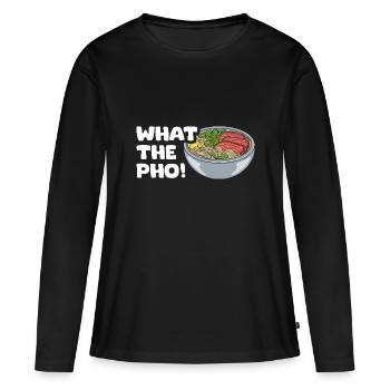 Qu’est-ce que la soupe Pho Pho Funny Pho Pun Pho pour A - T-shirt manches longues Premium bio Femme - noir - Devant - Julia (174cm)