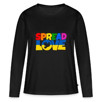 Spread Love Shirt Design - Frauen Premium Bio Langarmshirt - Schwarz - Vorne - Julia (174cm)