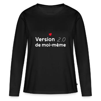 Version 2.0 de moi-meme Femme Battante - T-shirt manches longues Premium bio Femme - noir - Devant - Julia (174cm)