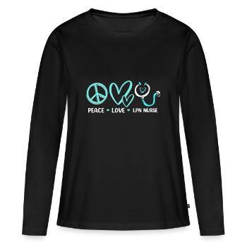 Infirmière Infirmière Infirmière - T-shirt manches longues Premium bio Femme - noir - Devant - Julia (174cm)