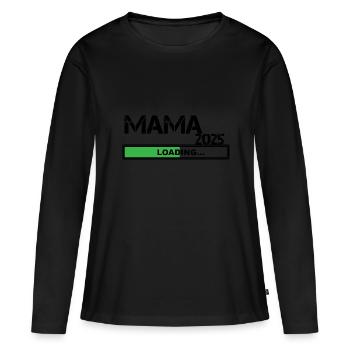 Ich werde 2025 Mutter Werdende Mutter loading 2025 - Frauen Premium Bio Langarmshirt - Schwarz - Vorne - Julia (174cm)