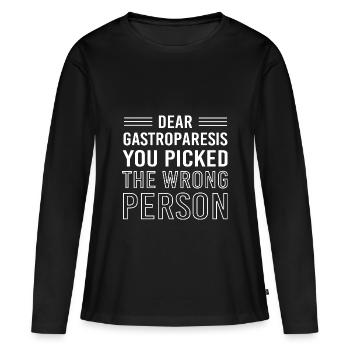 Darm Krankheit Gastroparese - Frauen Premium Bio Langarmshirt - Schwarz - Vorne - Julia (174cm)