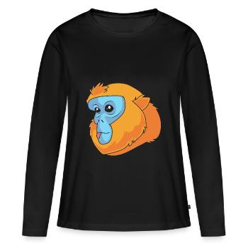 Snub-nosed monkey Monkey Chimpanzee - Women's Premium Organic Long Sleeve Shirt - black - Front - Julia (174cm)