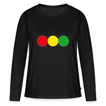 Feu rouge jaune vert - T-shirt manches longues Premium bio Femme - noir - Devant - Julia (174cm)