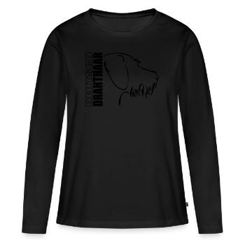 ALLEMAND PROFIL Drahthaar - T-shirt manches longues Premium bio Femme - noir - Devant - Julia (174cm)
