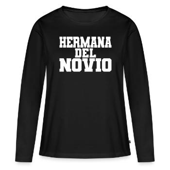 Hermana del Novio Groom's Sister Wedding Gift - Women's Premium Organic Long Sleeve Shirt - black - Front - Julia (174cm)
