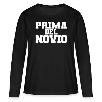 Prima del Novio Groom's Cousin Women Wedding Gift - Women's Premium Organic Long Sleeve Shirt - black - Front - Julia (174cm)