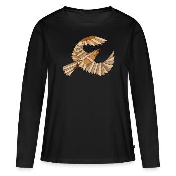 Vector Adler Vintage T Shirt - Frauen Premium Bio Langarmshirt - Schwarz - Vorne - Julia (174cm)