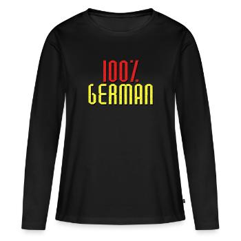 Deutsch Deutschland Deutscher Geschenk Deutsche - Frauen Premium Bio Langarmshirt - Schwarz - Vorne - Julia (174cm)