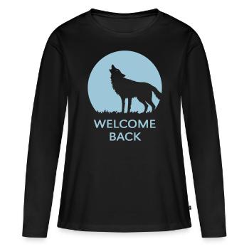 Bienvenue à nouveau (Wolf / 1C) - T-shirt manches longues Premium bio Femme - noir - Devant - Julia (174cm)