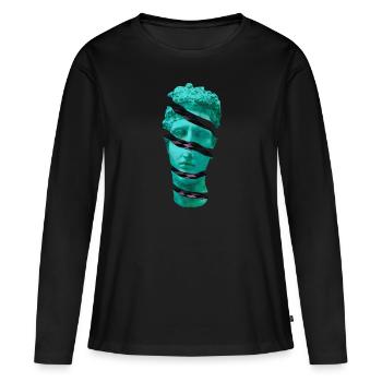 Aesthetic Vaporwave Statue. Sliced Greek Statue - Women's Premium Organic Long Sleeve Shirt - black - Front - Julia (174cm)