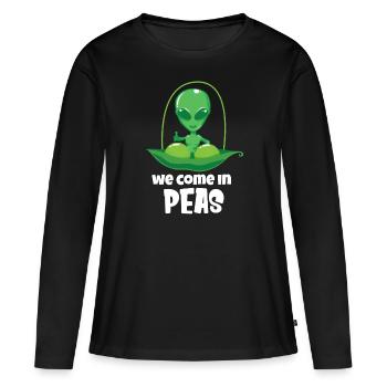 Alien Ufo Alien Aliens Zone 51 - T-shirt manches longues Premium bio Femme - noir - Devant - Julia (174cm)