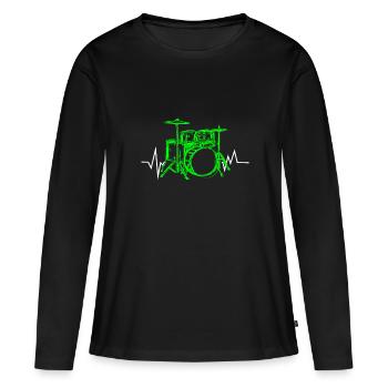 Drummer - Women's Premium Organic Long Sleeve Shirt - black - Front - Julia (174cm)