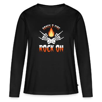 rocker - Women's Premium Organic Long Sleeve Shirt - black - Front - Julia (174cm)