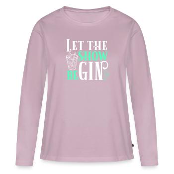 Gin - T-shirt manches longues Premium bio Femme - rose poudré - Devant - Julia (174cm)