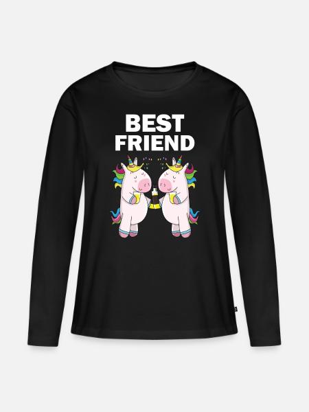 Best Friend - Frauen Premium Bio Langarmshirt - Schwarz