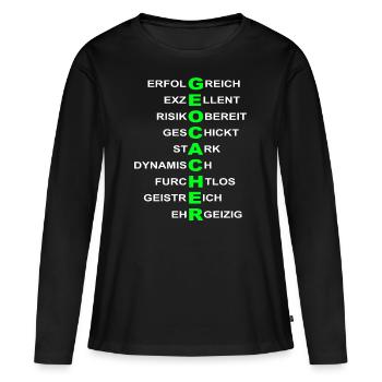 Geocacher Geocaching Geschenke GPS - Frauen Premium Bio Langarmshirt - Schwarz - Vorne - Julia (174cm)